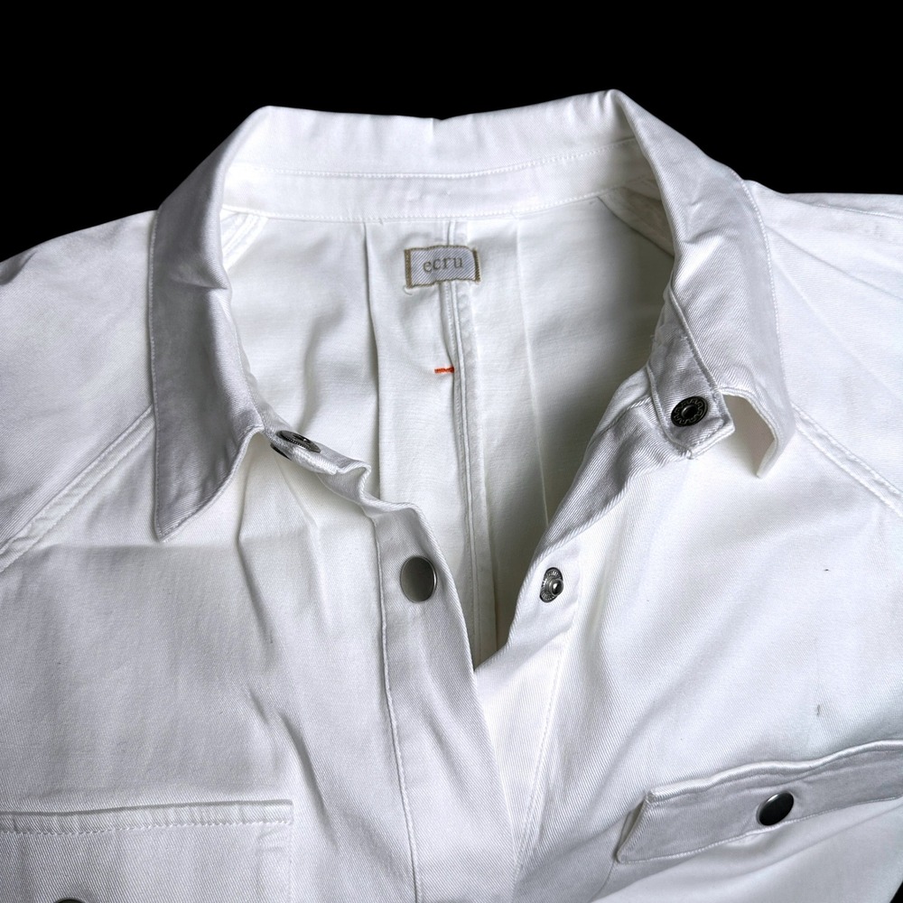 Ecru The Mitchell Project Everyday Jacket White Utility Snap Front Large 2803MS